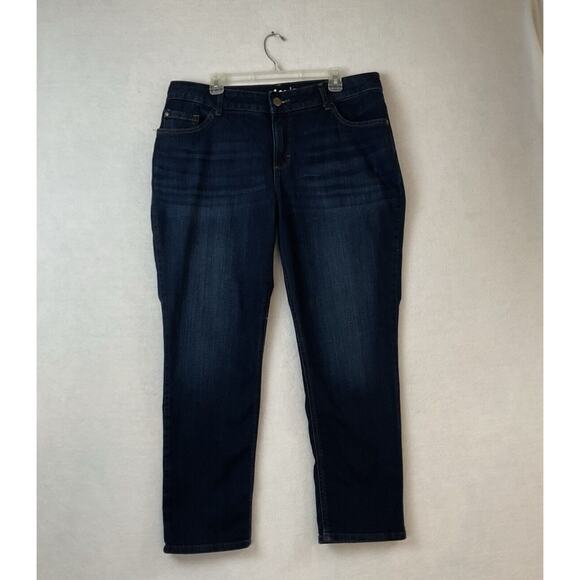 Lee Jeans Womens 18 Blue‎ Denim Regular Fit Straight Leg Mid Rise Dark Wash - Picture 1 of 15